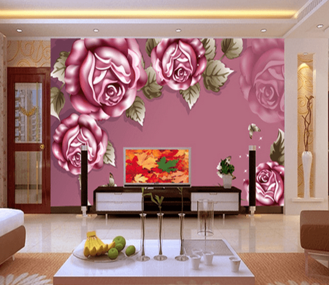 3D Big Flower Butterfly 752 Wallpaper AJ Wallpaper 