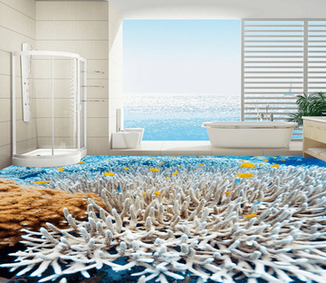 3D White Coral 058 Floor Mural Wallpaper AJ Wallpaper 2 
