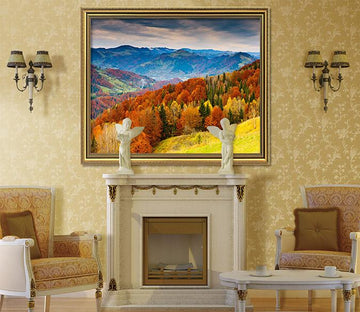 3D Forest Hill 071 Fake Framed Print Painting Wallpaper AJ Creativity Home 