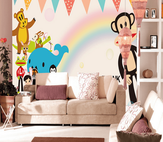 3D Rainbow Elephant 756 Wallpaper AJ Wallpaper 