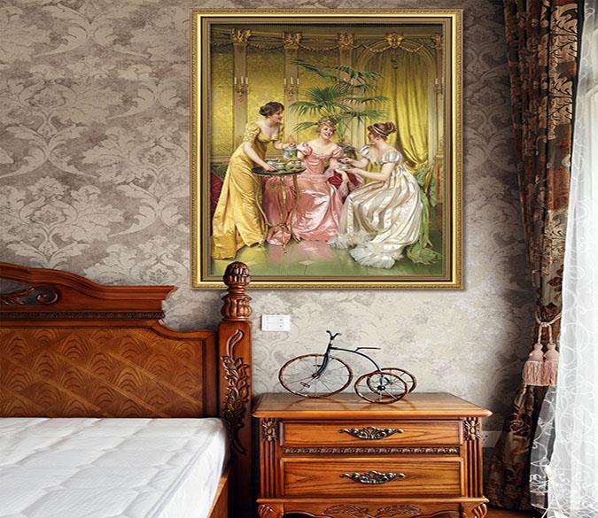 3D Afternoon Tea 149 Fake Framed Print Painting Wallpaper AJ Creativity Home 