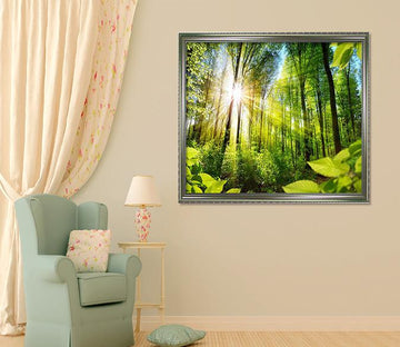 3D Sunny Forest 104 Fake Framed Print Painting Wallpaper AJ Creativity Home 