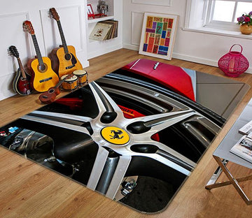 3D Red Wheel 253 Non Slip Rug Mat Mat AJ Creativity Home 