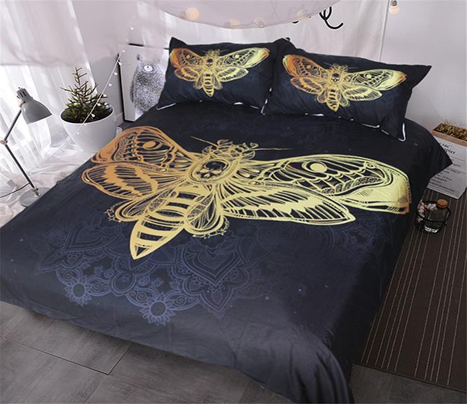 3D Hot Stamping Moth 190 Bed Pillowcases Quilt Wallpaper AJ Wallpaper 