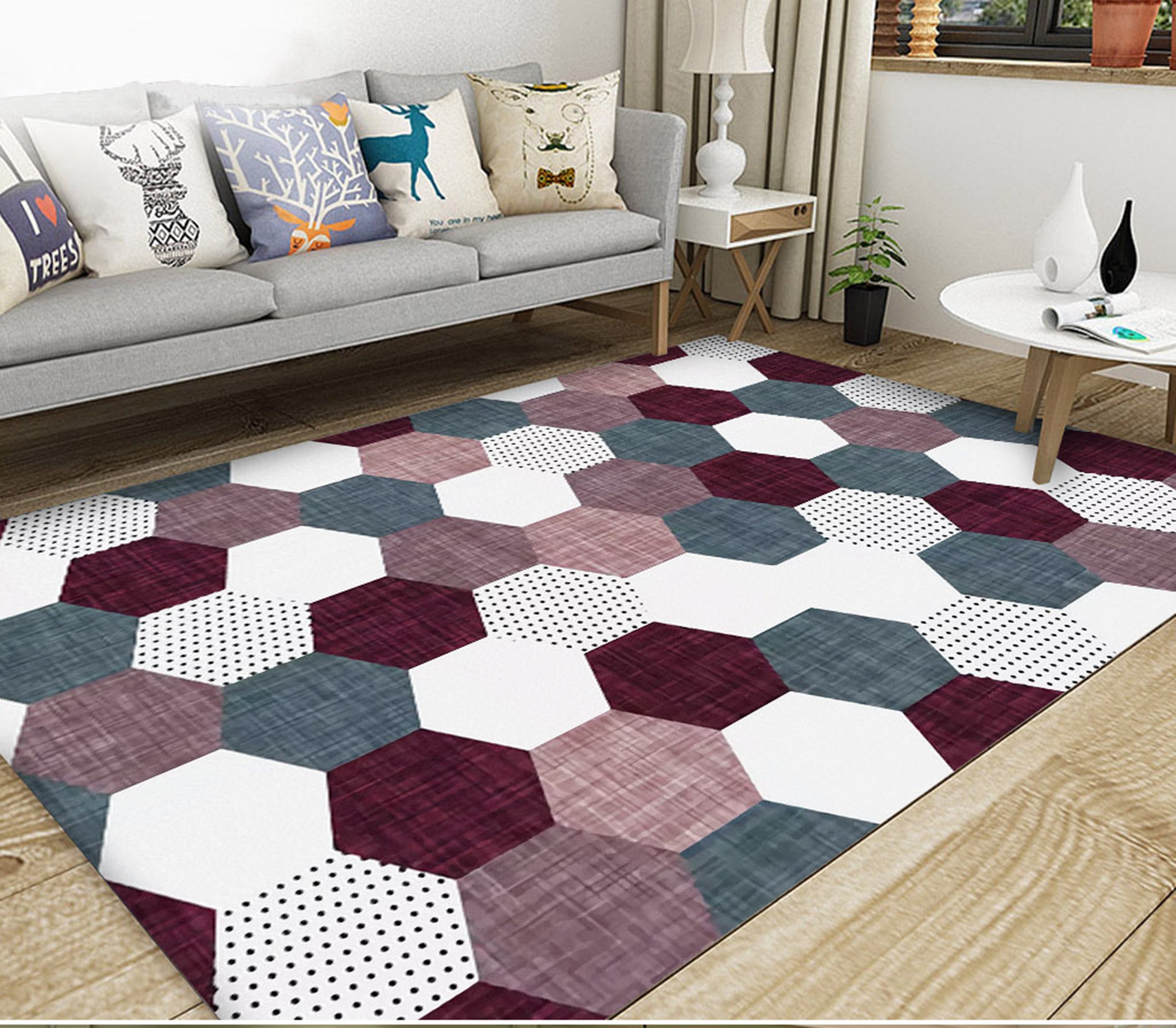 3D Colored Geometric Pattern WG553 Non Slip Rug Mat Mat AJ Creativity Home 