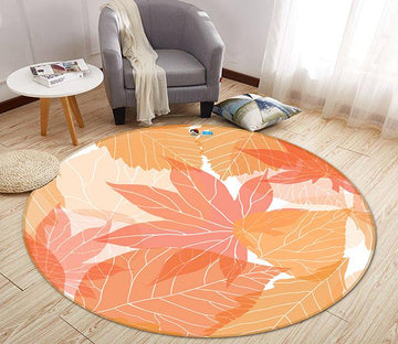 3D Graffiti Red Leaves 268 Round Non Slip Rug Mat Mat AJ Creativity Home 