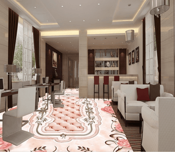 3D Pink Flower 101 Floor Mural Wallpaper AJ Wallpaper 2 