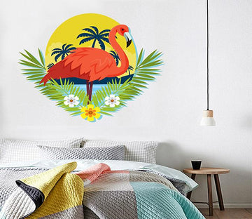 3D Coconut Tree Flamingo 164 Wall Stickers Wallpaper AJ Wallpaper 