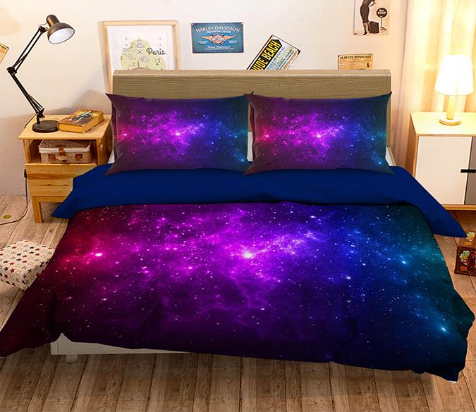3D Purple Starry Sky 111 Bed Pillowcases Quilt Wallpaper AJ Wallpaper 