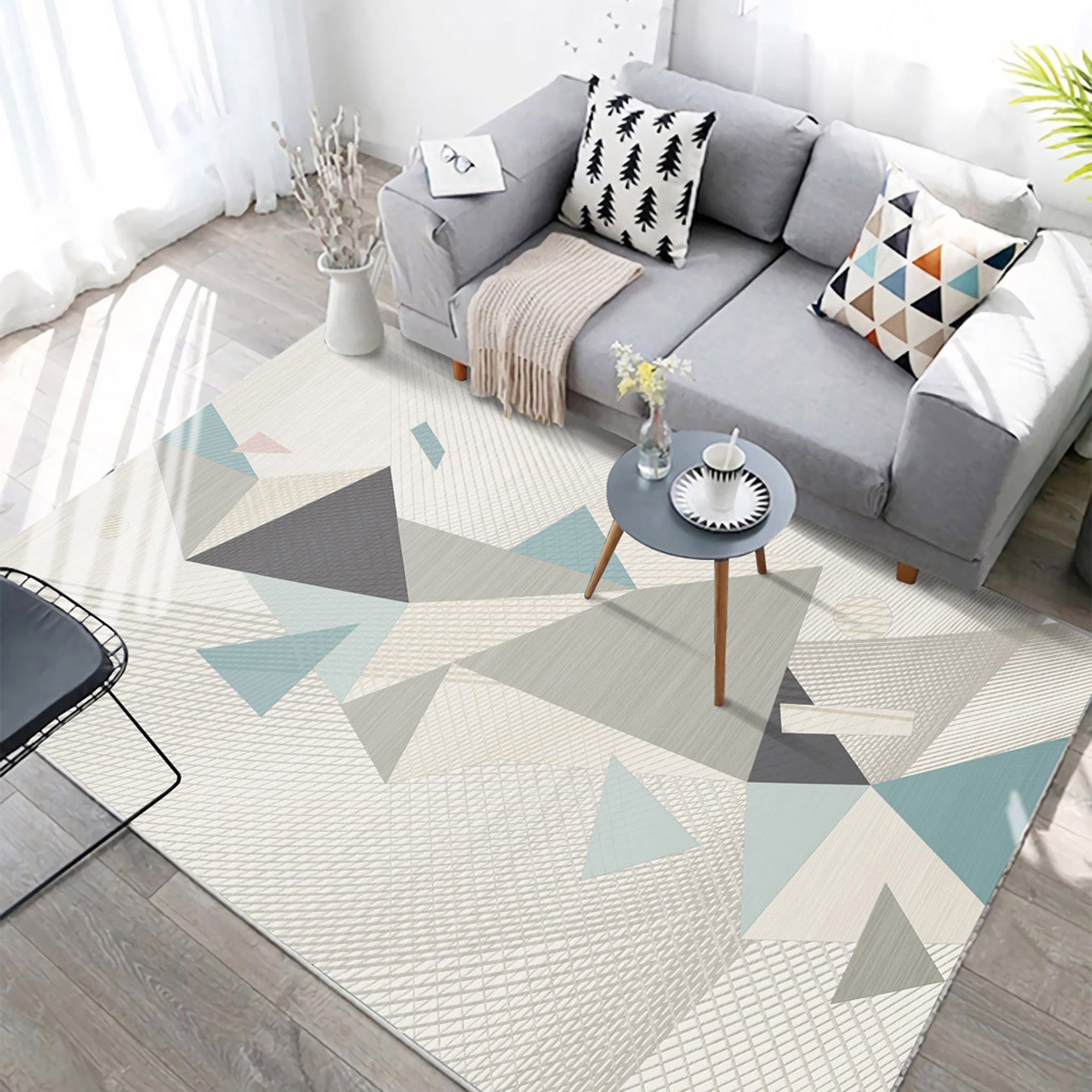 3D Color Geometry WG302 Non Slip Rug Mat Mat AJ Creativity Home 