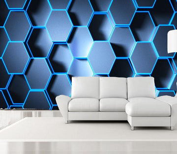 3D Hexagonal Block 044 Wallpaper AJ Wallpaper 