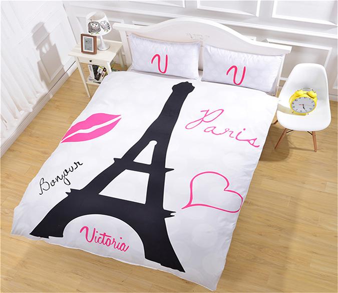 3D Eiffel Tower 125 Bed Pillowcases Quilt Wallpaper AJ Wallpaper 