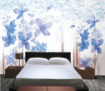 3D Blue Ink Flower Petal 1412 Wallpaper AJ Wallpaper 2 