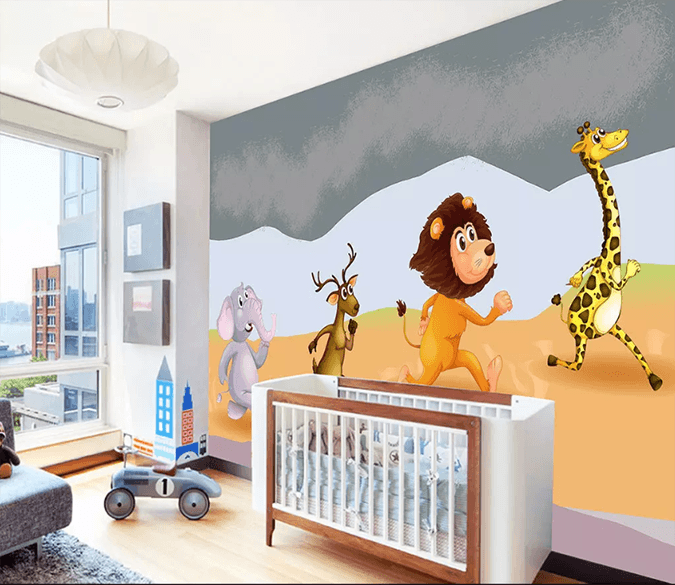 3D Elephant Lion Running 1102 Wallpaper AJ Wallpaper 2 