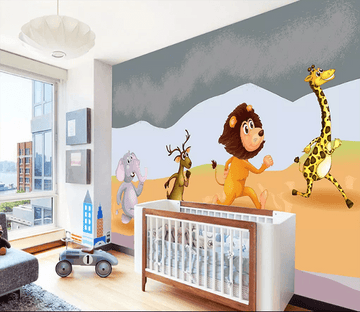 3D Elephant Lion Running 1102 Wallpaper AJ Wallpaper 2 