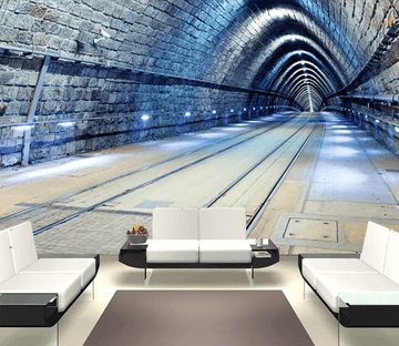 3D Long Tunnel Blue Light 67 Wallpaper AJ Wallpaper 2 