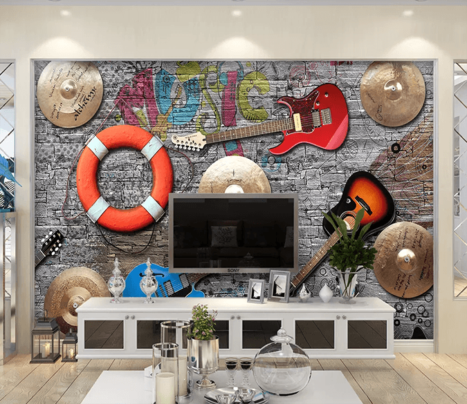 3D Swimming Ring Guitar 21 Wallpaper AJ Wallpaper 2 