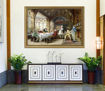 3D Great Meal 033 Fake Framed Print Painting Wallpaper AJ Creativity Home 