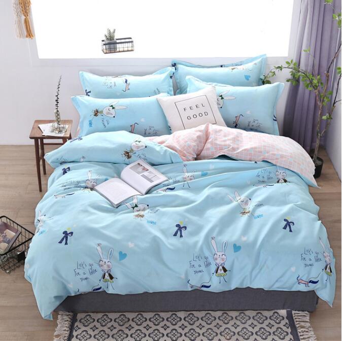 3D Light Blue Rabbit 13071 Bed Pillowcases Quilt