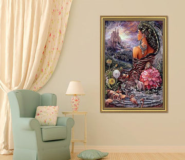 3D Glamour Woman 101 Fake Framed Print Painting Wallpaper AJ Creativity Home 