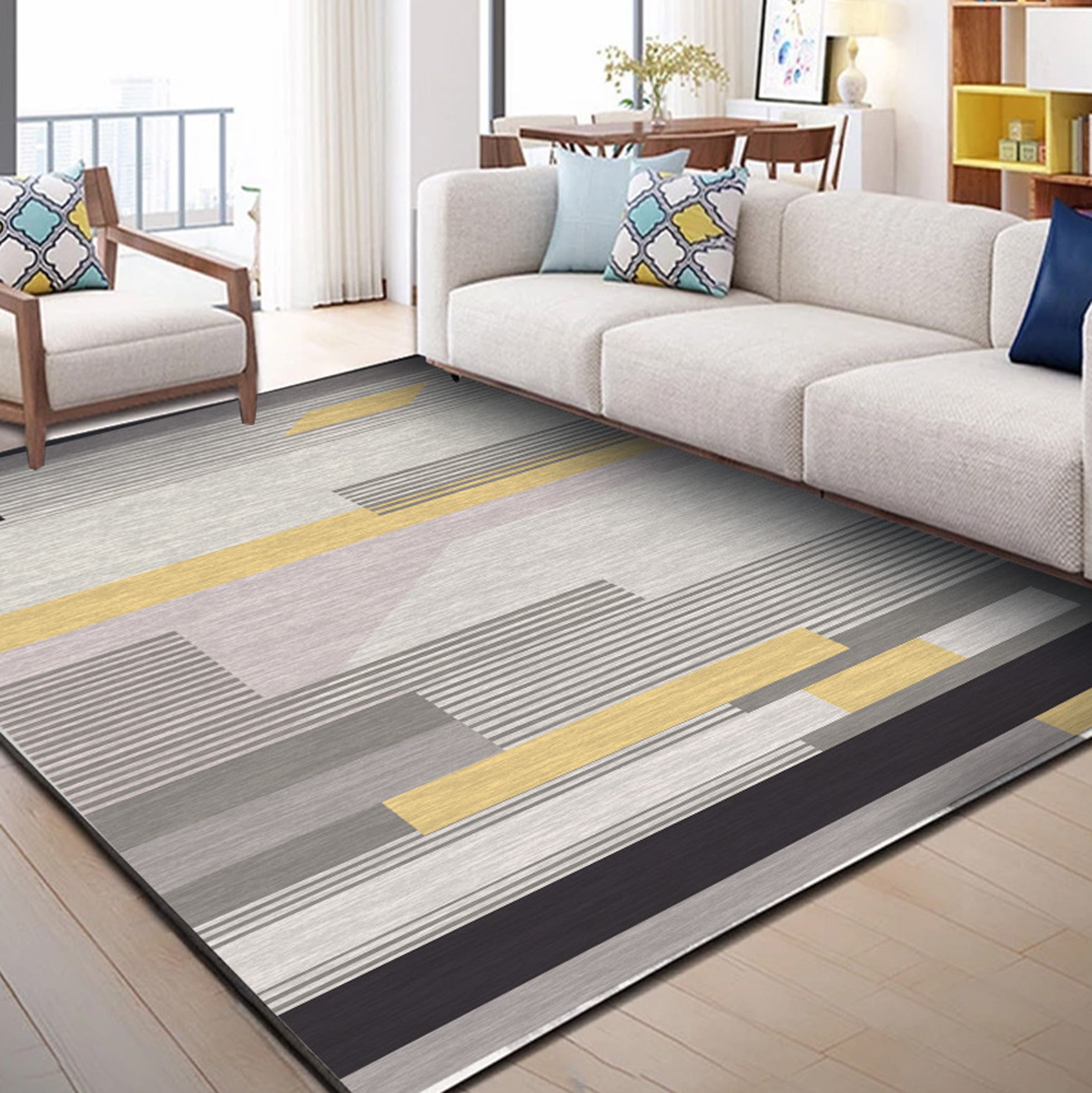 3D Color Stripe WG091 Non Slip Rug Mat Mat AJ Creativity Home 