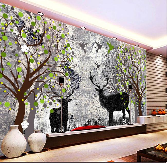 3D Fawn Tree 121 Wall Murals Wallpaper AJ Wallpaper 2 