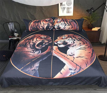 3D Black Peace Tiger 141 Bed Pillowcases Quilt Wallpaper AJ Wallpaper 