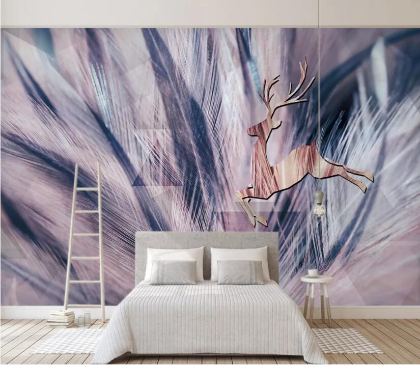 3D Feather Fawn WC2395 Wall Murals