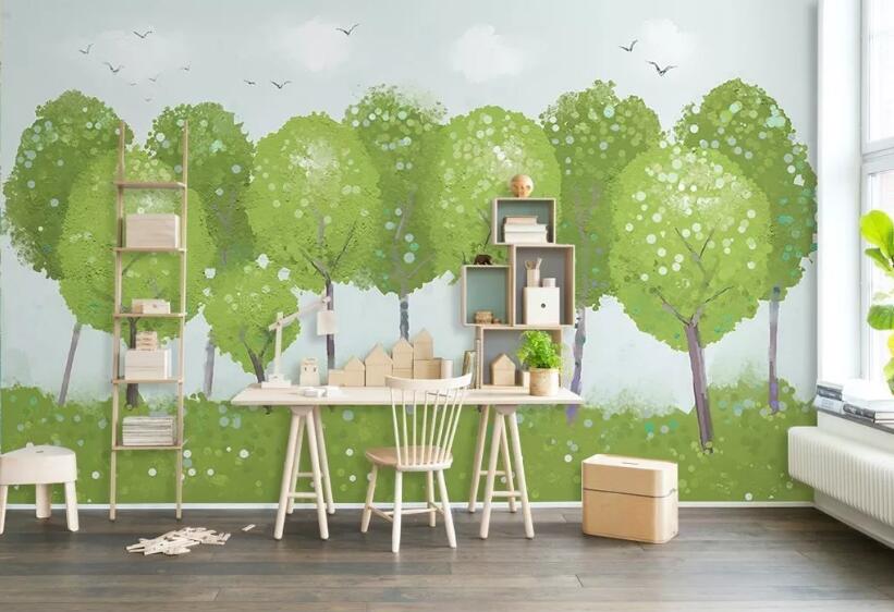 3D Green Tree 1049 Wall Murals Wallpaper AJ Wallpaper 2 