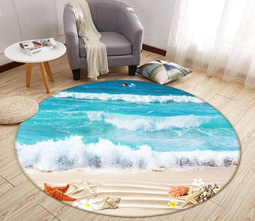 3D Beach Starfish 058 Round Non Slip Rug Mat Mat AJ Creativity Home 