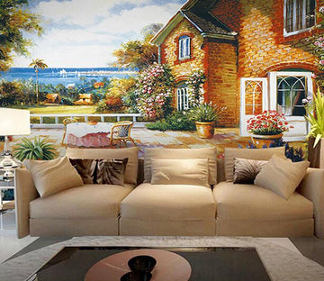 3D House Flower 134 Wallpaper AJ Wallpaper 