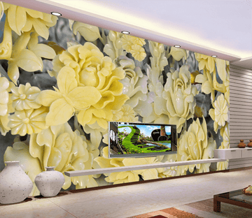 3D Topaz Flower 355 Wallpaper AJ Wallpaper 