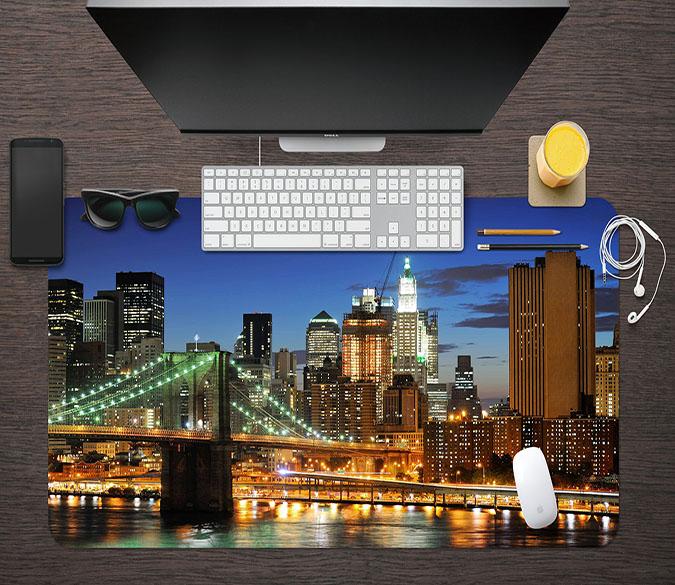 3D City Bridge 176 Desk Mat Mat AJ Creativity Home 