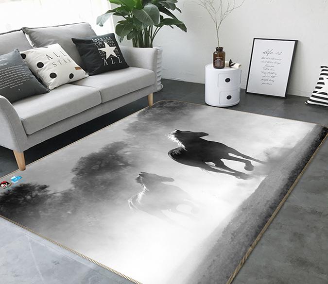 3D Horse Running 031 Non Slip Rug Mat Mat AJ Creativity Home 