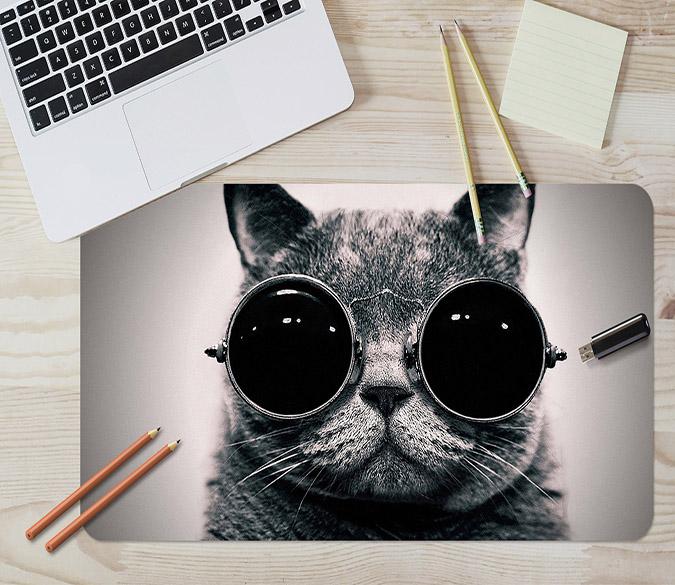 3D Glasses Cat 039 Desk Mat Mat AJ Creativity Home 