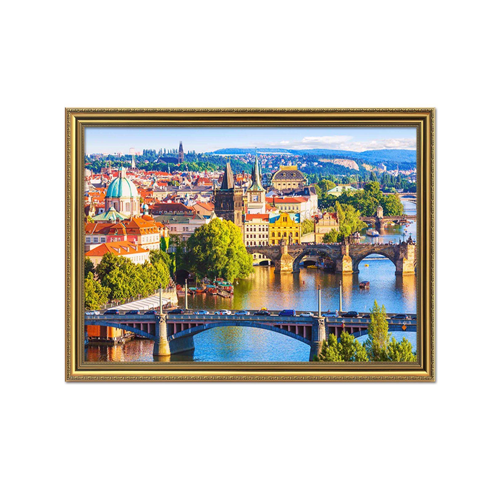 3D Beautiful City 157 Fake Framed Print Painting Wallpaper AJ Creativity Home 