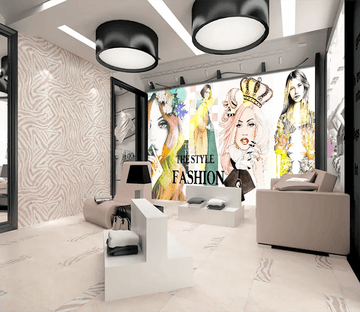 3D Color Doodle Woman 220 Wallpaper AJ Wallpaper 2 