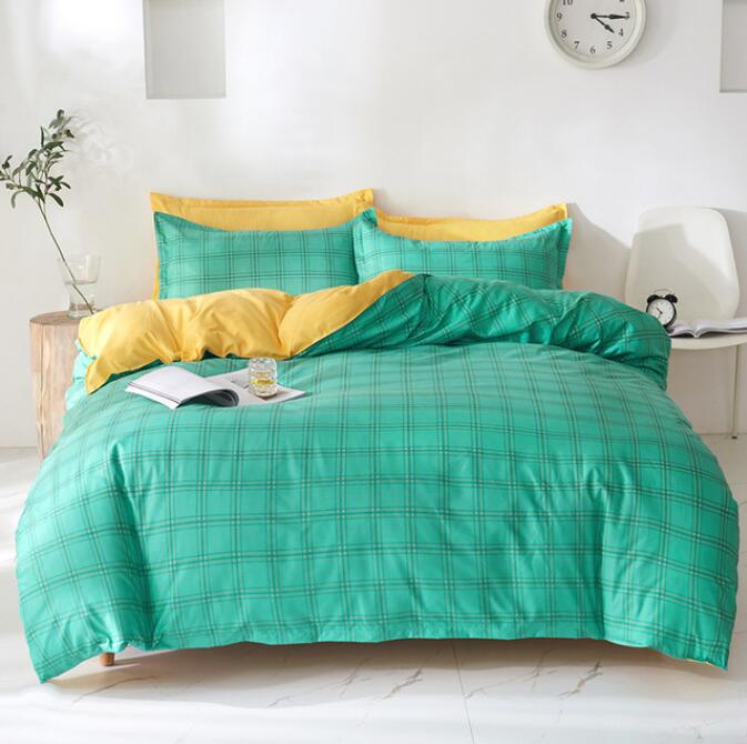 3D Green Grid 13139 Bed Pillowcases Quilt