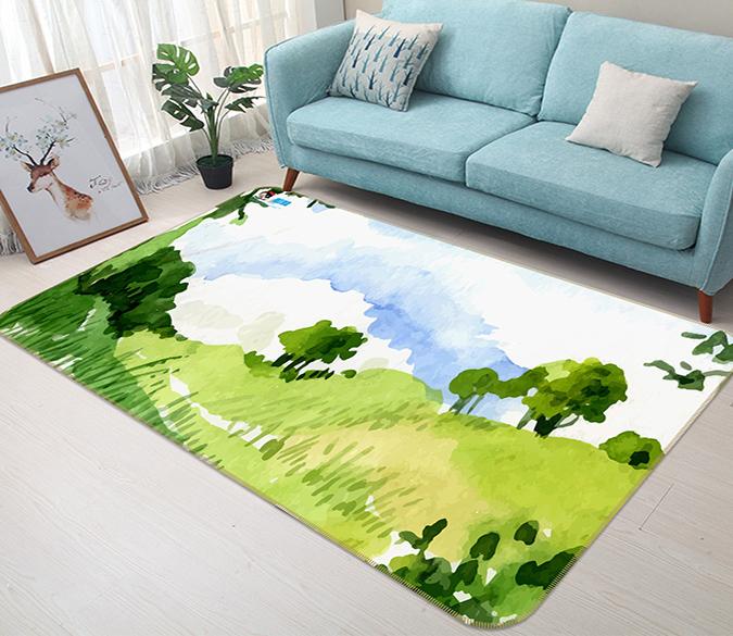 3D Painting Hillside 300 Non Slip Rug Mat Mat AJ Creativity Home 