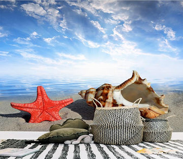 3D Beach Red Starfish 091 Wallpaper AJ Wallpaper 