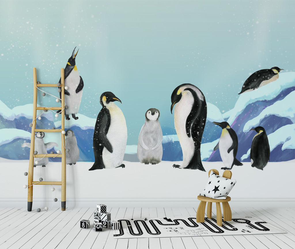 3D Arctic Penguin WC016 Wall Murals