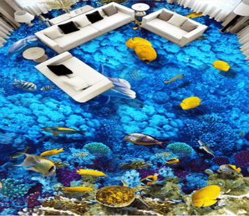 3D Blue Coral 405 Floor Mural Wallpaper AJ Wallpaper 2 