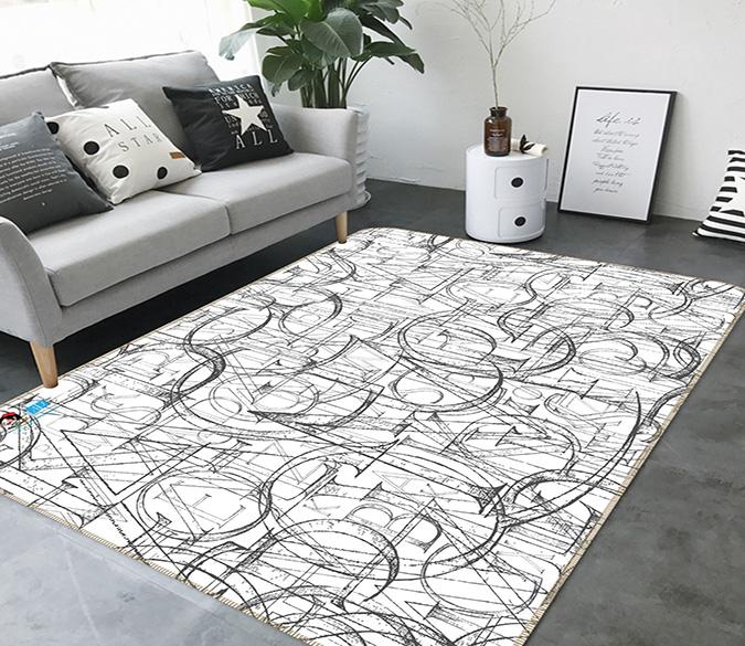 3D Uppercase Letter 080 Non Slip Rug Mat Mat AJ Creativity Home 