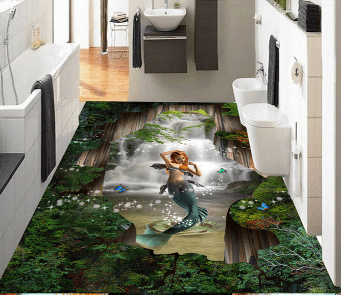 3D Mermaid 105 Floor Mural Wallpaper AJ Wallpaper 2 