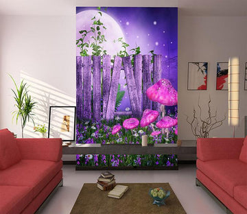 3D Mushroom Lavender 790 Wallpaper AJ Wallpaper 