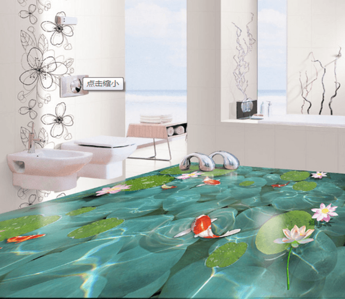 3D Initial Hibiscus 054 Floor Mural Wallpaper AJ Wallpaper 2 