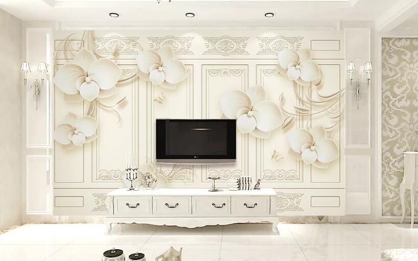 3D White Petals 1158 Wall Murals Wallpaper AJ Wallpaper 2 
