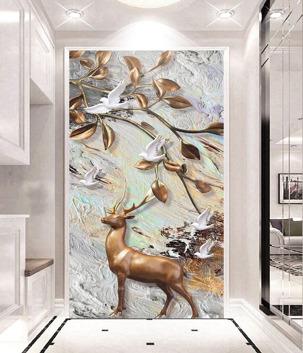 3D Fawn Branch 502 Wall Murals Wallpaper AJ Wallpaper 2 