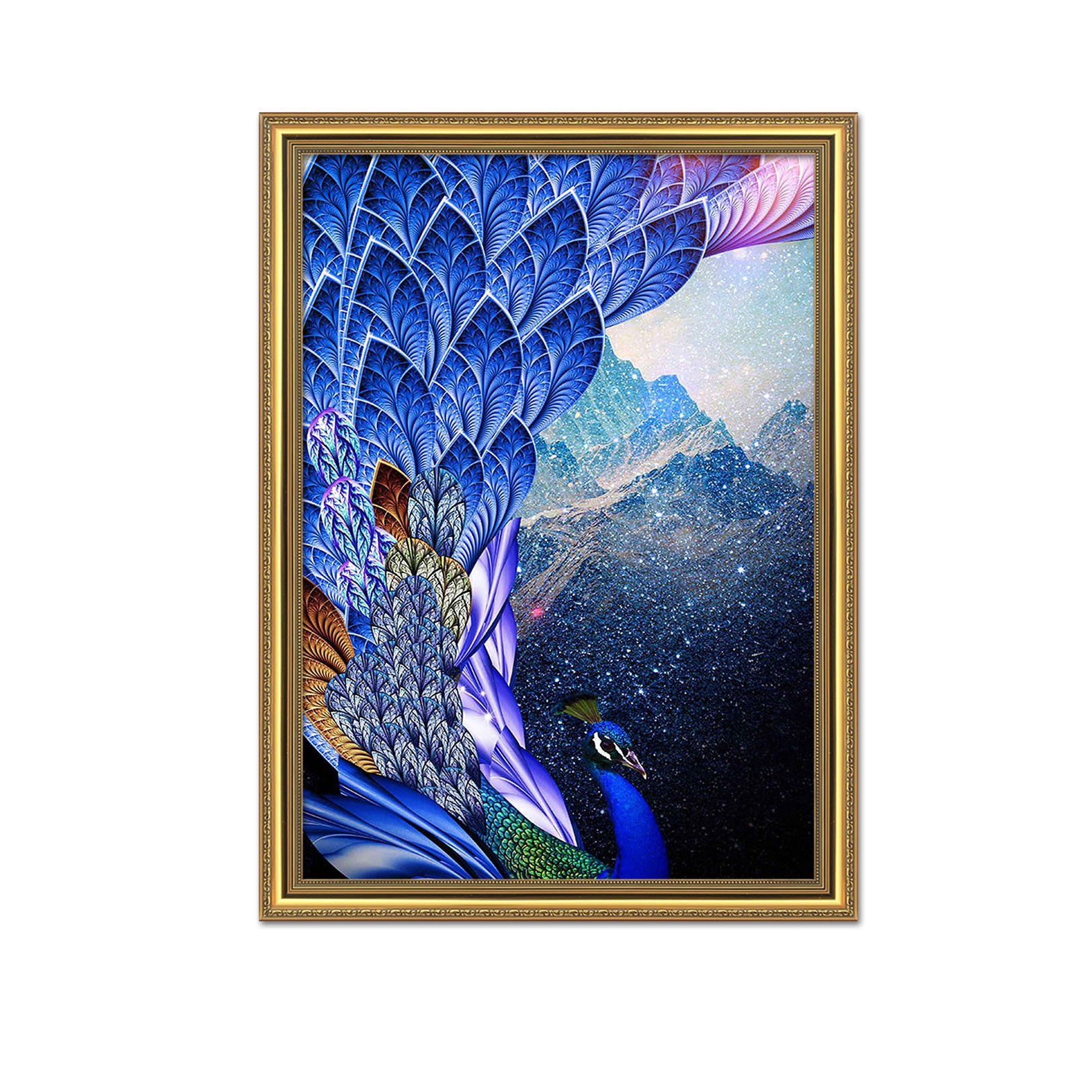 3D Highly Peacock 064 Fake Framed Print Painting Wallpaper AJ Creativity Home 