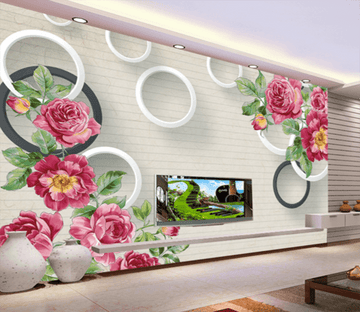 3D Safflower Round 308 Wallpaper AJ Wallpaper 